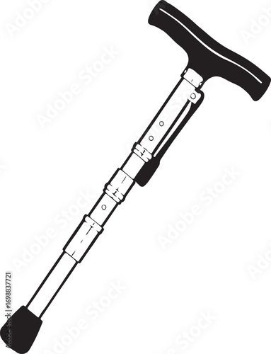 Adjustable folding walking cane with ergonomic t shaped handle for mobility assistance