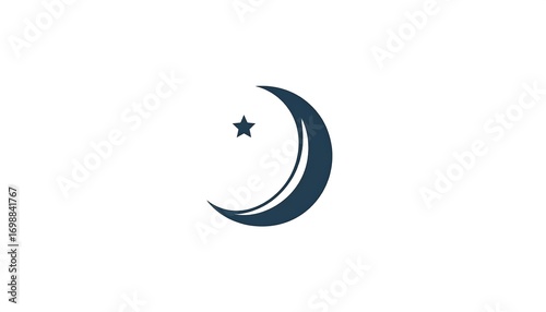 Simple crescent moon and star graphic