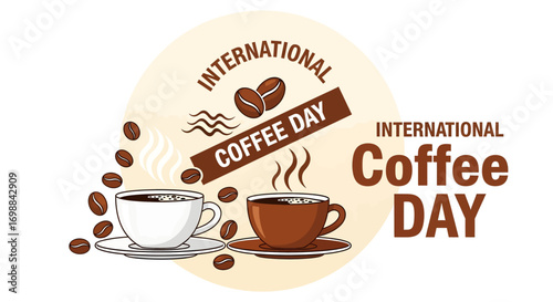 Celebrate international coffee day with delicious hot coffee and beans