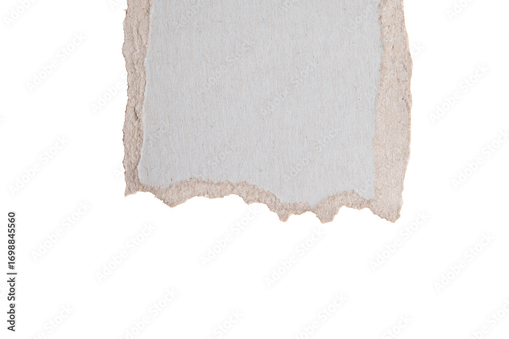 Obraz premium Vertical torn paper edge on transparent background