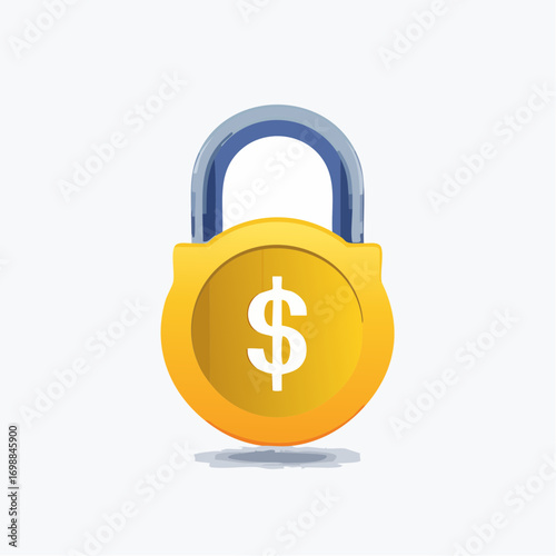 Financial Security Illustration Depicting Money Protection, Savings, and Investments Concepts