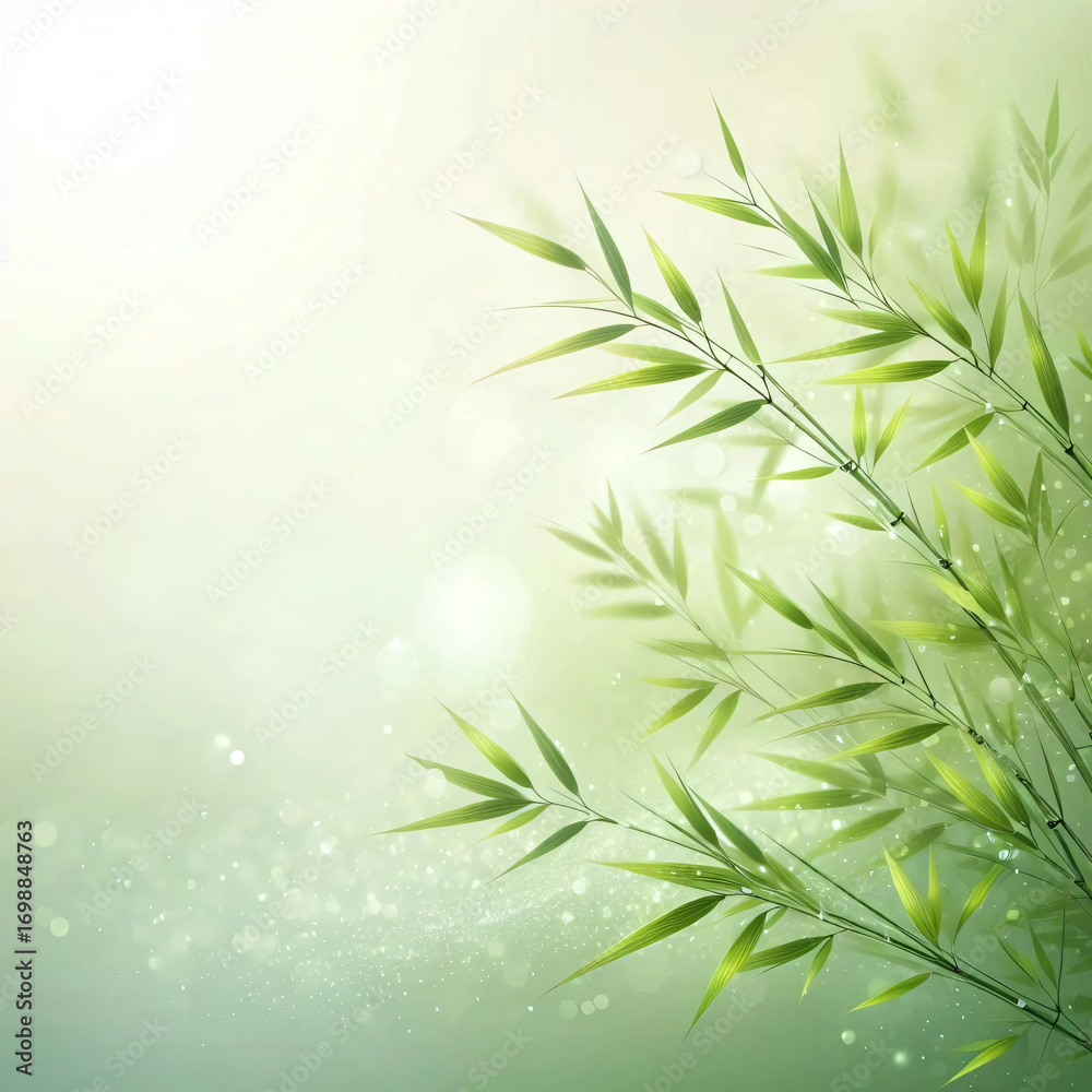 Naklejka premium green bamboo leaves