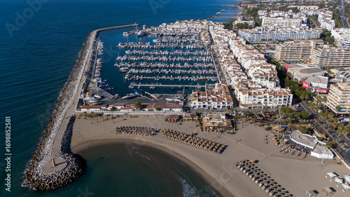 Aerial view of Puerto Banús Marina and beach