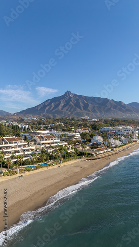 Aerial view of La Concha and Puerto Banús beach