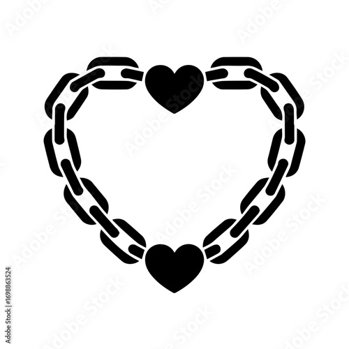Heart shaped chain symbolizing strong, unbreakable love and connection