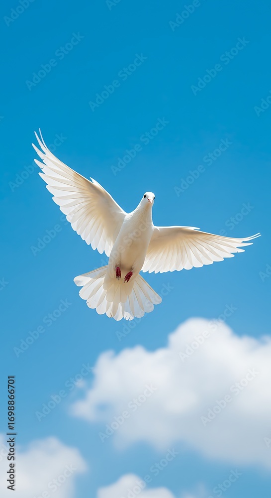 Obraz premium White Dove's Azure Ascent