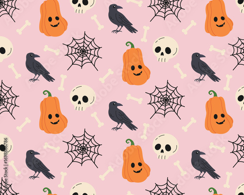 Halloween pattern elements. Halloween design. Flat style vector illustration