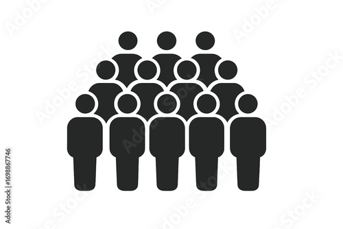 Group of black silhouettes representing diverse individuals gathered together for community engagement at a public event