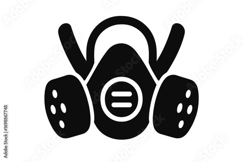 Symbol of a gas mask illustrating protective gear for hazardous environments and emergencies