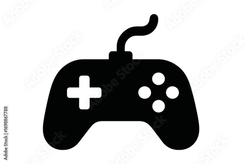 Gaming controller icon for video gaming and entertainment software on various platforms