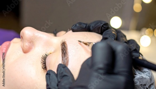 Eyebrow tattoo application