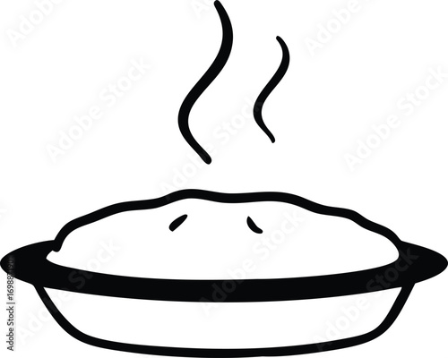 Minimalist hand drawn steam rising from a cup coffee