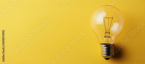 Lightbulb on a Yellow Background Illustrating Creativity and Innovation.