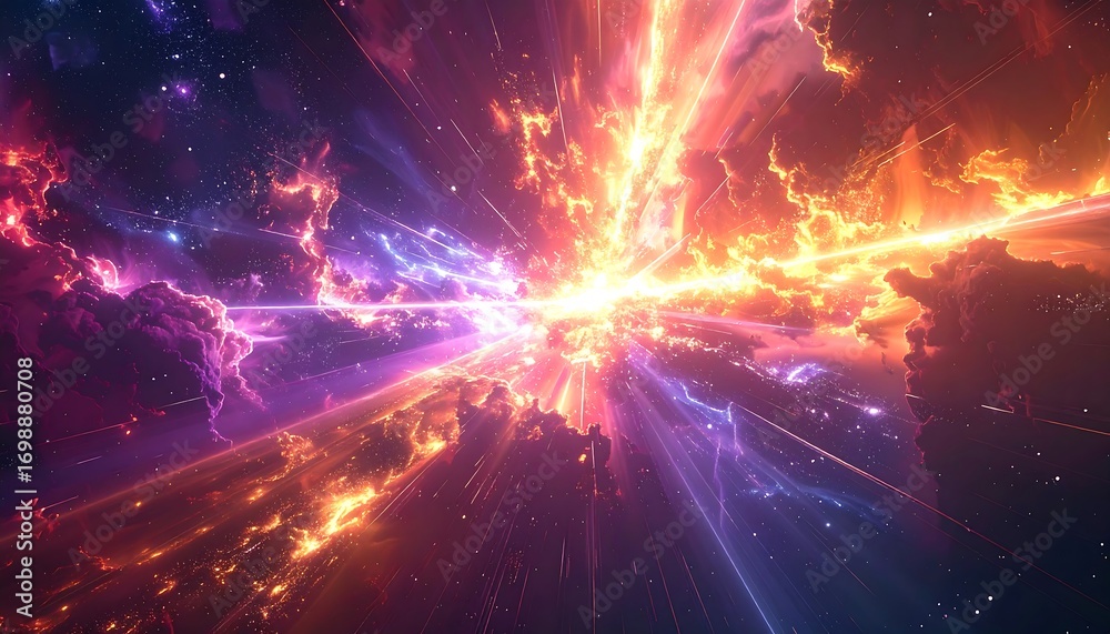 Obraz premium Cosmic explosion in vibrant colors