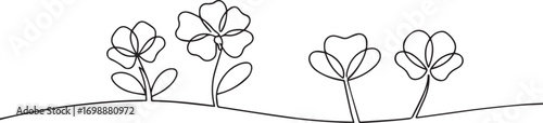 flower continuous one continuous line art, Vector illustration, One line art, Line art graphic style.