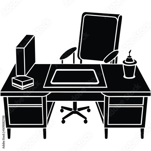ceo desk vector art