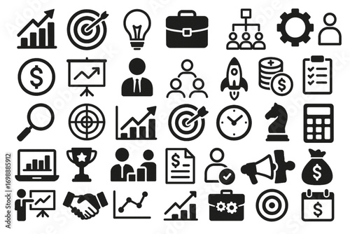 industrial and business icon set