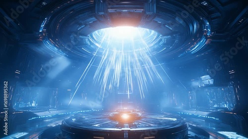 Wallpaper Mural Futuristic energy chamber with beams of light Torontodigital.ca