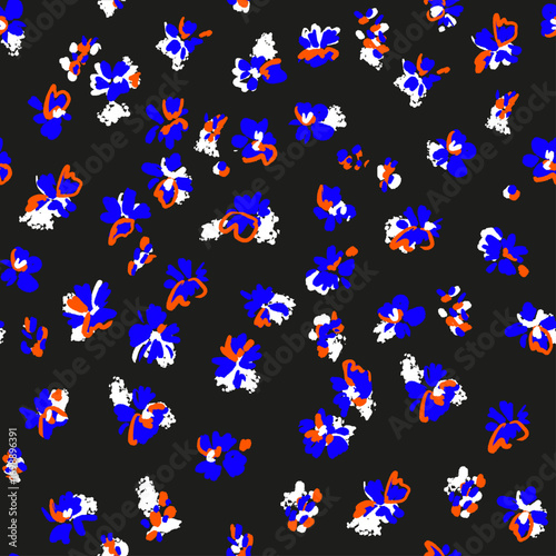 Conceptual abstract contrast Floral Seamless Pattern allover print
