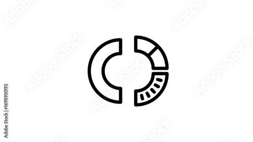 Pie chart icon vector animation. 
