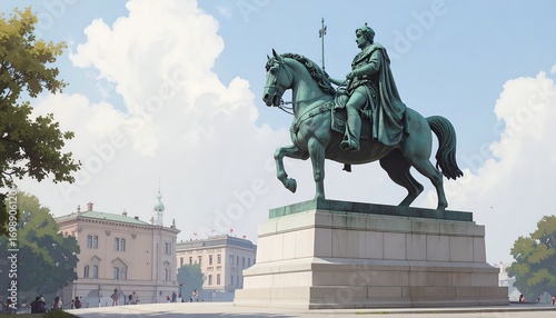 Monumental equestrian statue