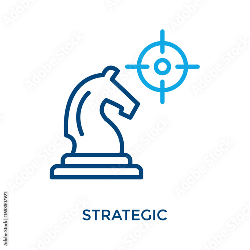 Strategic Icon Outline Color Style. Vector Illustration For Graphic Design