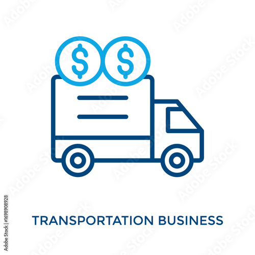 Transportation Business Icon Outline Color Style. Vector Illustration For Graphic Design
