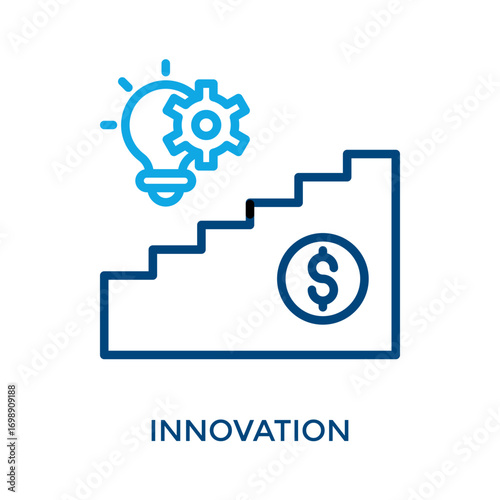 Innovation Icon Outline Color Style. Vector Illustration For Graphic Design