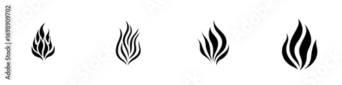 Fiery Orb’ is a stylized illustration of a flame, depicted in bold black lines set against a clean background, evoking feelings of power, energy, and intensity