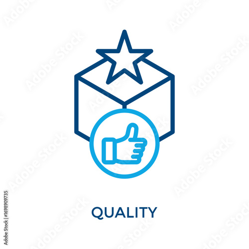 Quality Icon Outline Color Style. Vector Illustration For Graphic Design