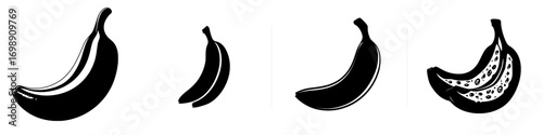 The image features a striking silhouette of a ripe banana, highlighting its curved shape and textured peel, ideal for branding and social media use