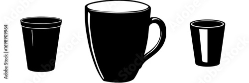 A simple yet elegant silhouette of a coffee mug, the Coffee Break Icon perfectly represents the joy of a hot beverage, a break from work, or a moment of relaxation