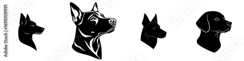 The Dog Head Silhouette is a classic and understated representation of a dog's head, symbolizing loyalty, friendship, and companionship in a timeless manner, ideal for pet-related businesses,