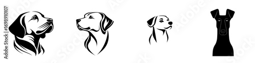 A simple yet elegant silhouette of a dog sitting is presented, suitable for logos, pet-related designs, or as a minimalist graphic element