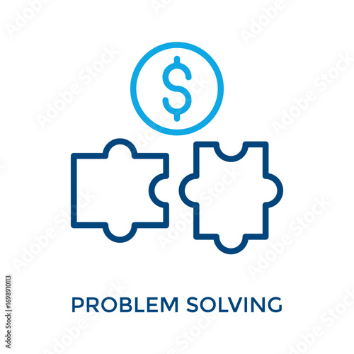 Problem Solving Icon Outline Color Style. Vector Illustration For Graphic Design