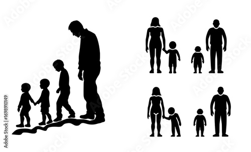 A contemporary collection of life cycle flat icons is available as a stock illustration