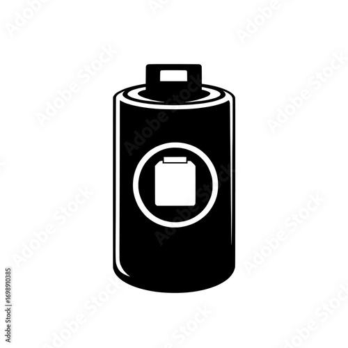 A simple yet powerful representation of a cylindrical battery, complete with clear positive and negative symbols, is provided by the Battery Icon, making it suitable for illustrating concepts of