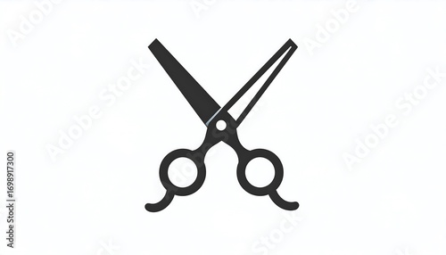 Simple black silhouette of hairdressing shears