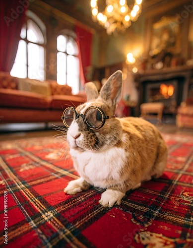 Rabbit in ornate room