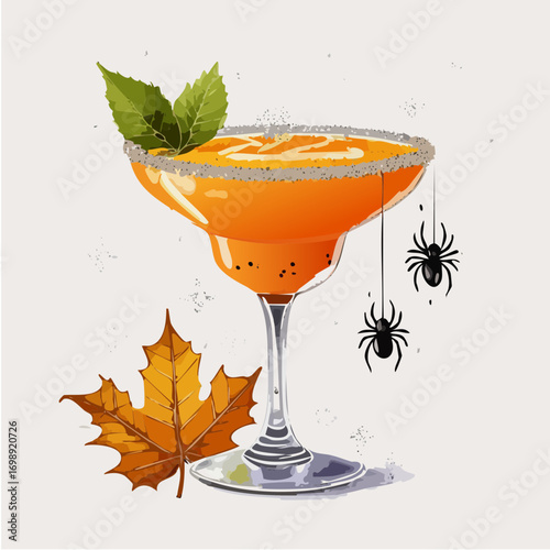 Spooky Fall Cocktail Vector Collection – Halloween Inspired Autumn Drink Illustrations