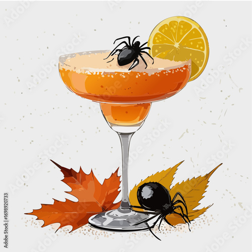 Spooky Fall Cocktail Vector Collection – Halloween Inspired Autumn Drink Illustrations