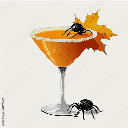 Spooky Fall Cocktail Vector Collection – Halloween Inspired Autumn Drink Illustrations