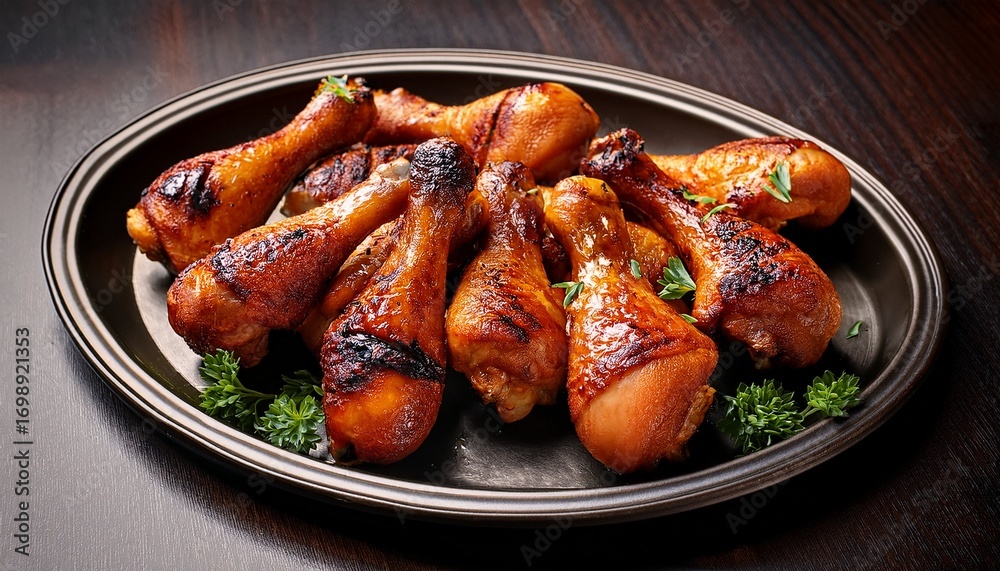 Fototapeta premium grilled chicken drumsticks on a platter