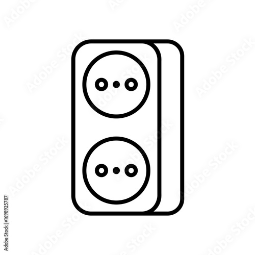 Electric socket icon, simple flat style, illustration, logo sign symbol pictogram template, for ui or ux isolated on white for mobile app, editable