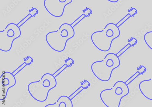 Seamless music guitar instrument background pattern in vector