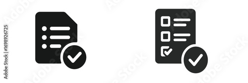 Checklist and notes icons representing organization and task management in digital workflows during office hours