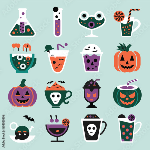 Halloween themed drinks and potions spooky jack o lantern