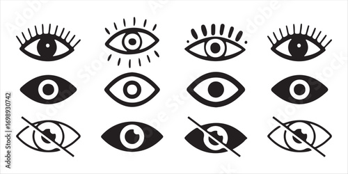 Minimal eye icon with subtle gradient