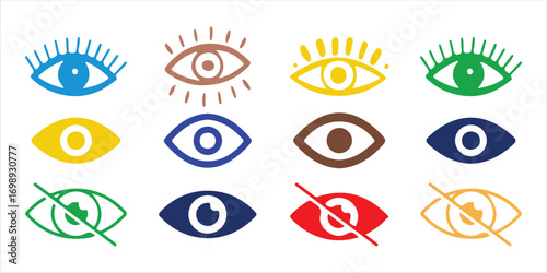 Bold and thin outlined eye design for apps