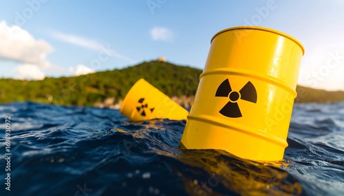 Radioactive barrels in the ocean